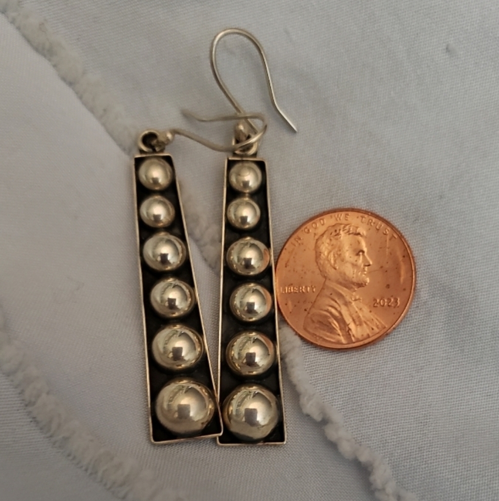 Chunky Elegant Sterling Silver Earrings - Picture 2 of 3